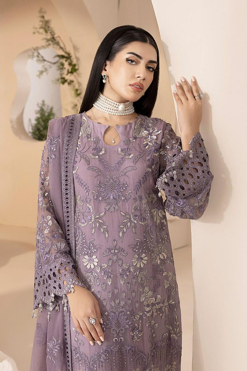 Lavish Chiffon Fancy Suit | Silk Trouser
