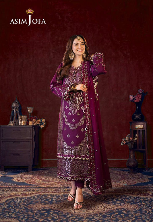 Asim Jofa – Chiffon Unstitched Replica Sequence Work