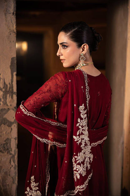 AZURE | Royal Crimson Luxury Chiffon 3PC