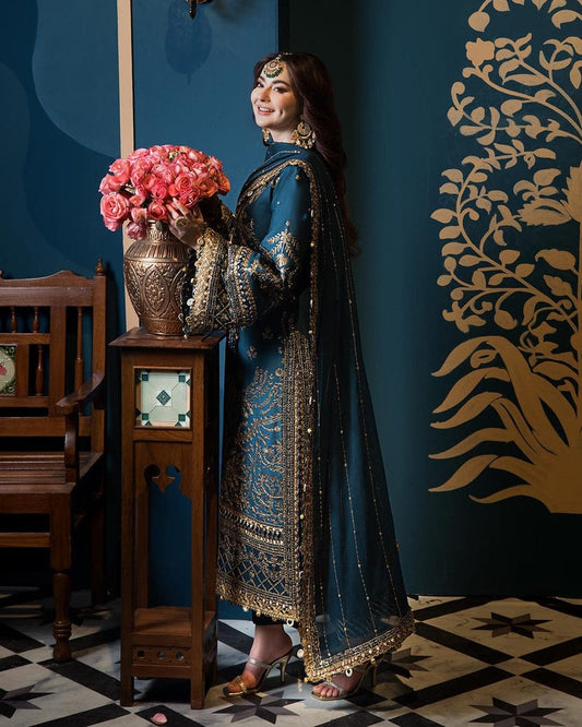 Asim Jofa Replica – Chiffon 3PC with Sequence Work | NEW COLOUR LAUNCHED
