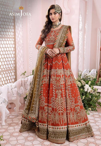 Asim Jofa MD 1438 | Luxury Chiffon Frock with Embroidered Dupatta